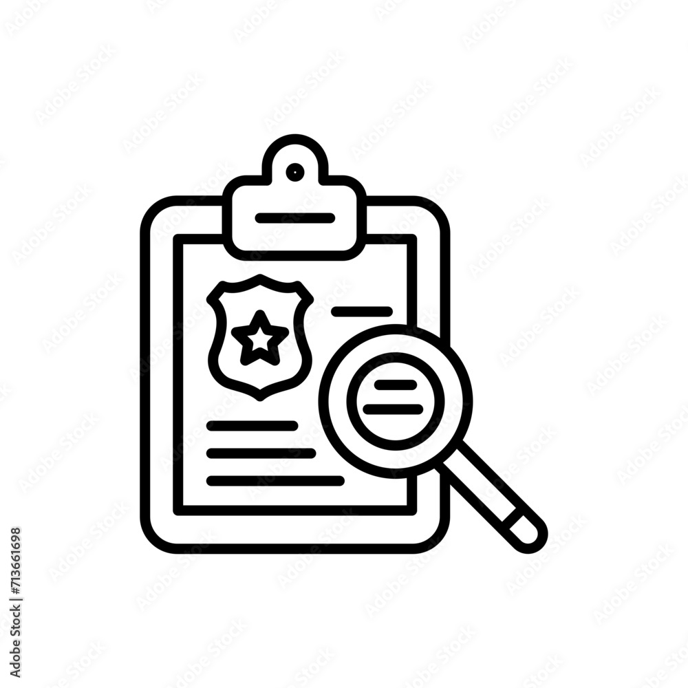 Police report outline icons, minimalist vector illustration ,simple transparent graphic element .Isolated on white background Police report outline icons, minimalist vector illustration ,simple transparent graphic element .Isolated on white background