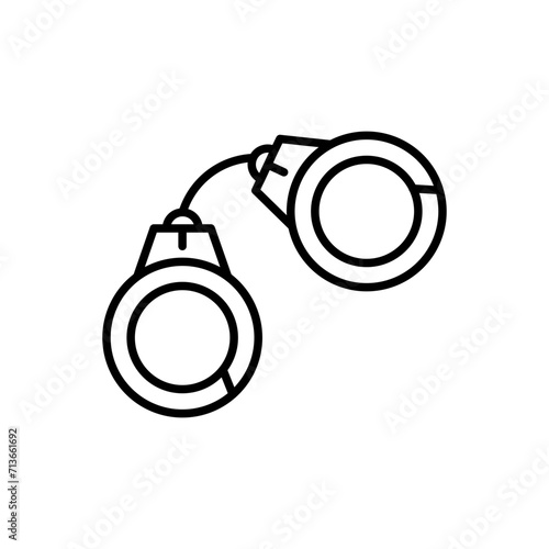 Handcuff outline icons, minimalist vector illustration ,simple transparent graphic element .Isolated on white background