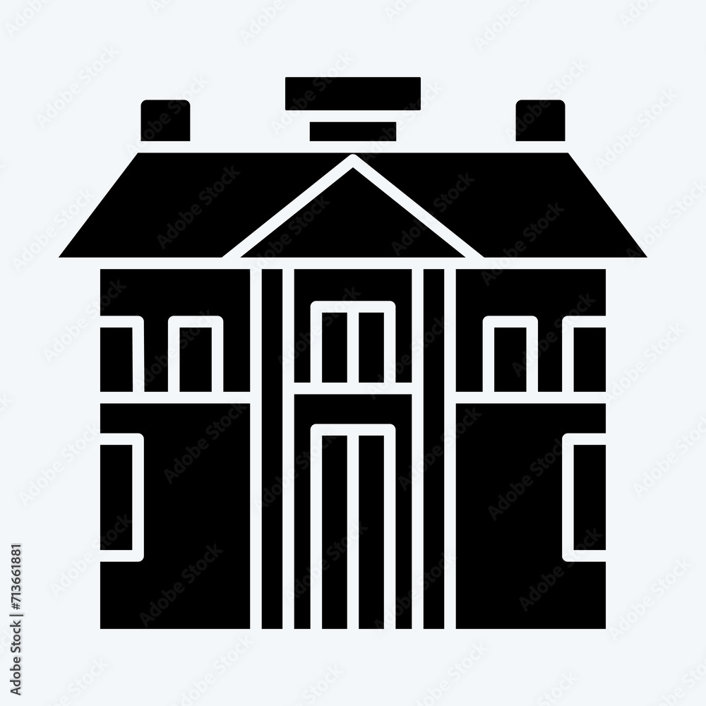 Icon Barracks. related to Military symbol. glyph style. simple design editable. simple illustration Icon Barracks. related to Military symbol. glyph style. simple design editable. simple illustration