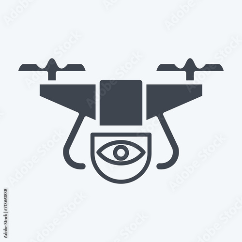 Icon Surveillance Drone. related to Drone symbol. glyph style. simple design editable. simple illustration