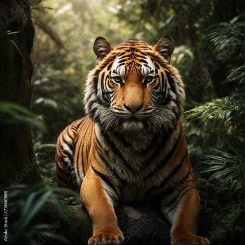 Tiger  Hunter Tiger  lion in forest 