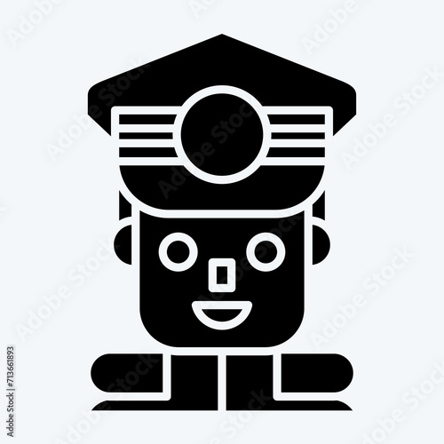 Icon Commandant. related to Military symbol. glyph style. simple design editable. simple illustration