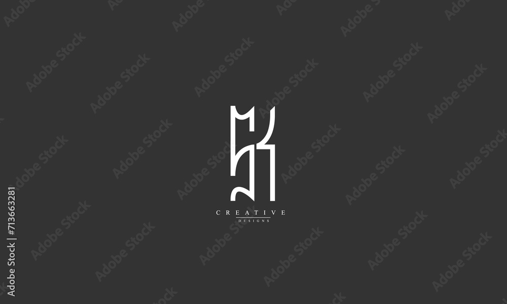 Alphabet letters Initials Monogram logo SK KS S K Alphabet letters Initials Monogram logo SK KS S K