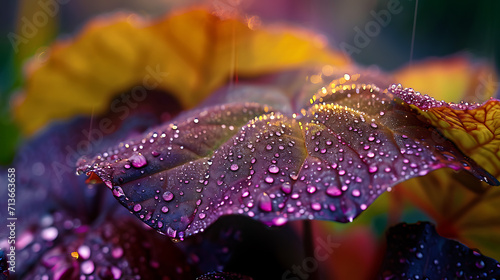 Vívido e cativante, uma série de fotos em close de flores com gotas de água photo