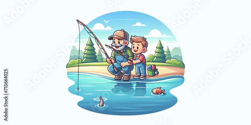 Joyful Fishing Trip - Father and Son Bonding