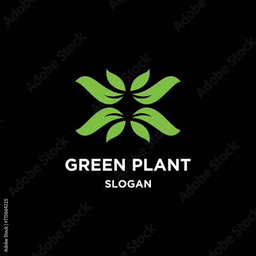 Logo vector green plant nature 