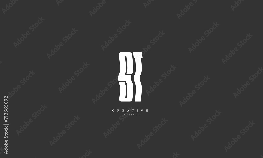 Alphabet letters Initials Monogram logo ST S T Alphabet letters Initials Monogram logo ST S T