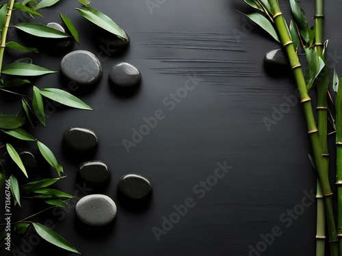 zen stones and bamboo, Generative AI 