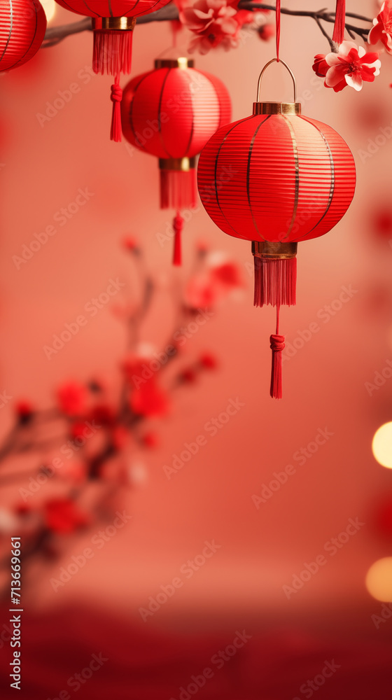 Beautiful Chinese New Year red lanterns on festive background picture
Beautiful Chinese New Year red lanterns on festive background picture