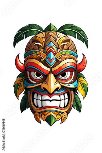 Image of a Tiki idol s face on a transparent background