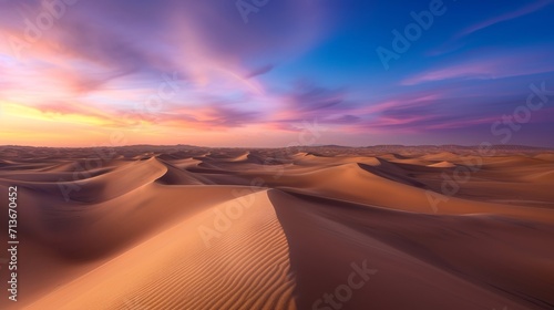 Vast Desert Landscape With Sand Dunes and