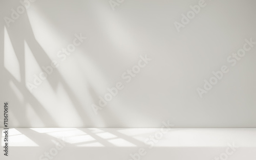 Принти на полотні Blurred shadow from palm leaves on neutral wall