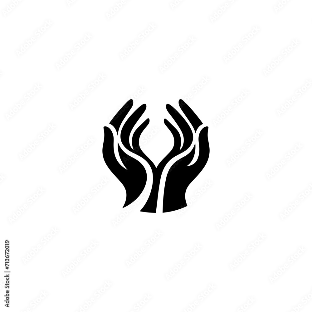 Hand Care Logo Simple Flat Design on White Background Hand Care Logo Simple Flat Design on White Background
