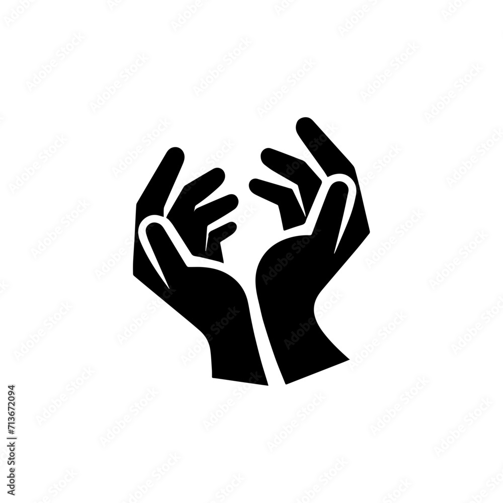 Hand Care Logo Simple Flat Design on White Background Hand Care Logo Simple Flat Design on White Background