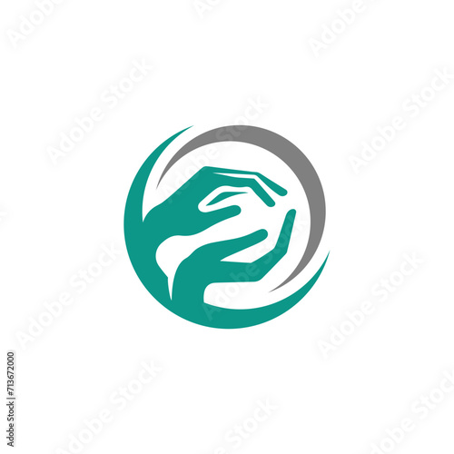 Hand Care Logo Simple Flat Design on White Background