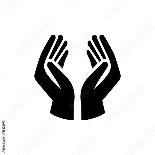 Hand Care Logo Simple Flat Design on White Background