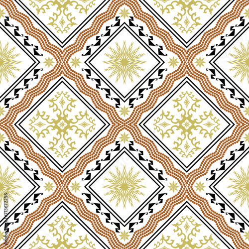 Ethnic Figure aztec embroidery style.Geometric ikat oriental traditional art pattern.Design for ethnic background,wallpaper,fashion,clothing,wrapping,fabric,element,sarong,graphic,vector illustration.