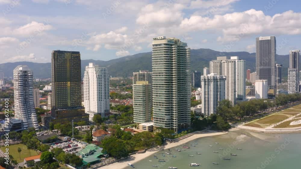 Aerial view of George Town. George Town is the colorful, multicultural capital of the Malaysian island of Penang Aerial view of George Town. George Town is the colorful, multicultural capital of the Malaysian island of Penang