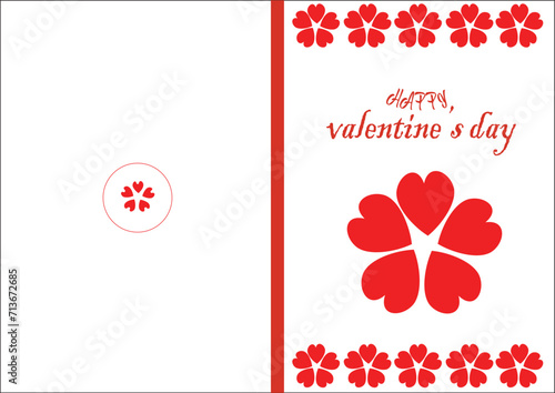 valentine's day card design sample with heart flowers