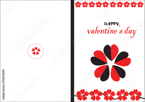 valentine's day card design sample with heart flowers