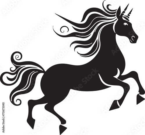 A cute unicorn silhouette vector illustration.