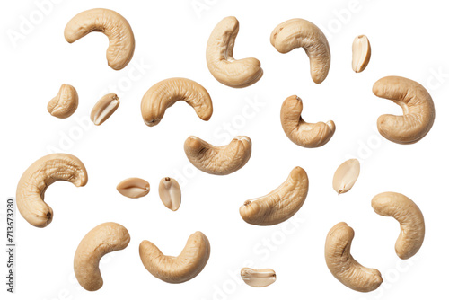 Isolated heap of delicious cashew wallnut