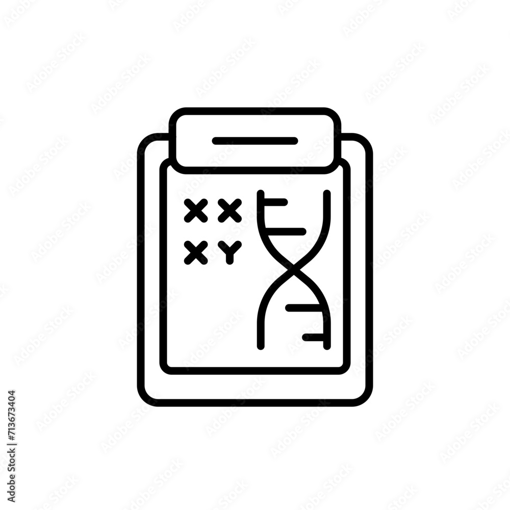 DNA report outline icons, minimalist vector illustration ,simple transparent graphic element .Isolated on white background