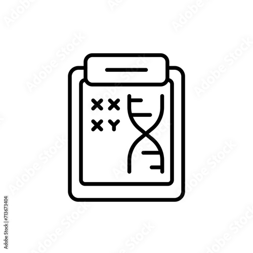 DNA report outline icons, minimalist vector illustration ,simple transparent graphic element .Isolated on white background