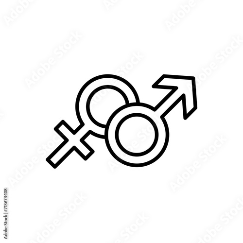 Male female outline icons, minimalist vector illustration ,simple transparent graphic element .Isolated on white background