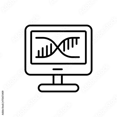 DNA test outline icons, minimalist vector illustration ,simple transparent graphic element .Isolated on white background