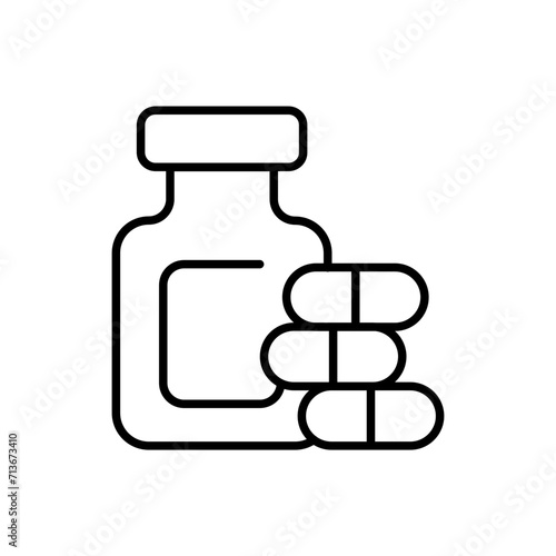 Medicine outline icons, minimalist vector illustration ,simple transparent graphic element .Isolated on white background