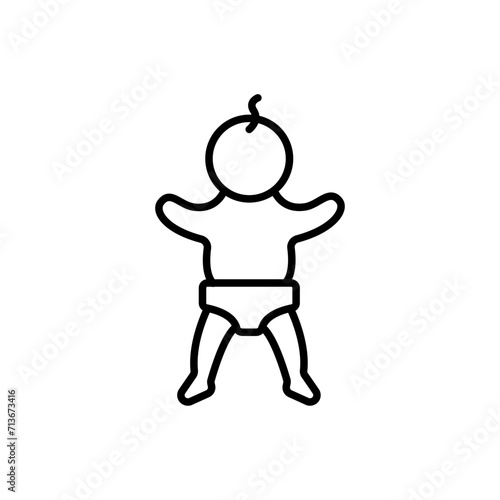 Baby outline icons, minimalist vector illustration ,simple transparent graphic element .Isolated on white background