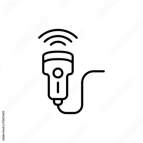 Ultrasound outline icons, minimalist vector illustration ,simple transparent graphic element .Isolated on white background