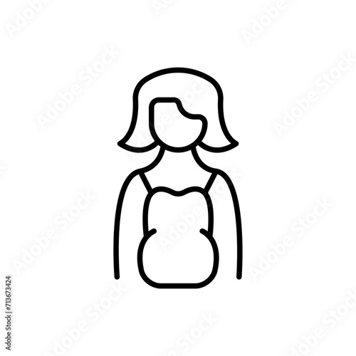 Pregnant woman outline icons, minimalist vector illustration ,simple transparent graphic element .Isolated on white background