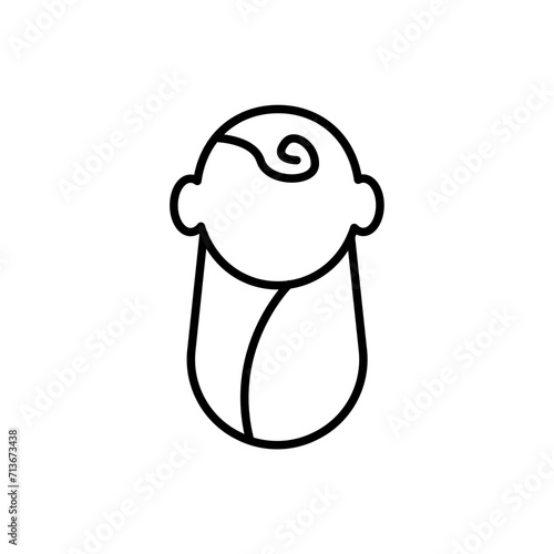 Baby outline icons, minimalist vector illustration ,simple transparent graphic element .Isolated on white background