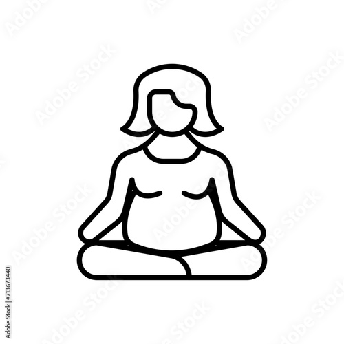 Meditation outline icons, minimalist vector illustration ,simple transparent graphic element .Isolated on white background