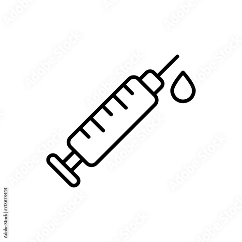 Syringe outline icons, minimalist vector illustration ,simple transparent graphic element .Isolated on white background
