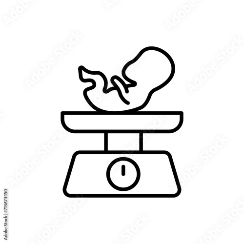 Baby weight outline icons, minimalist vector illustration ,simple transparent graphic element .Isolated on white background
