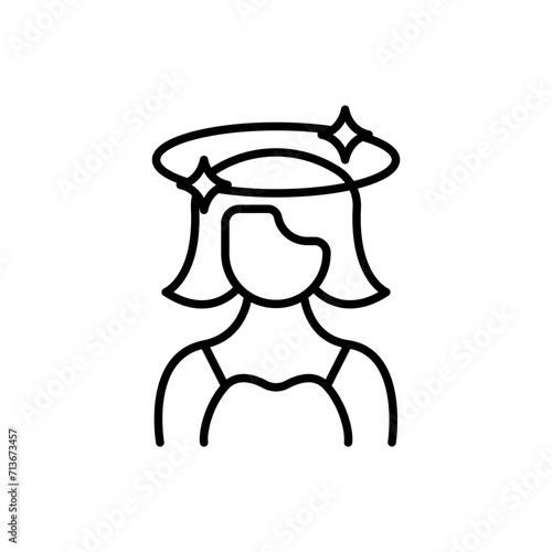 Dizziness outline icons, minimalist vector illustration ,simple transparent graphic element .Isolated on white background