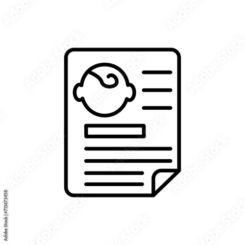 Baby file outline icons, minimalist vector illustration ,simple transparent graphic element .Isolated on white background