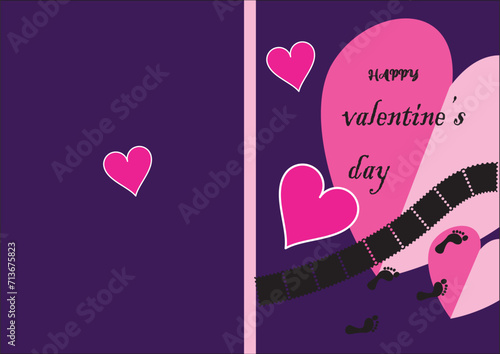 heart with hearts on black background