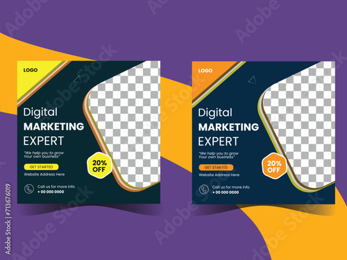 Corporate  Business marketing agency promotion social media post template. 