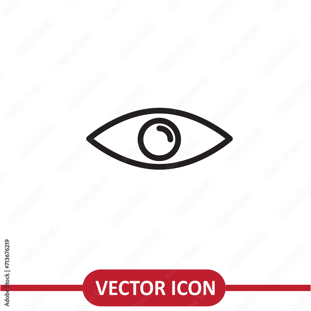 Eye icon vector flat simple illustration on white background..eps Eye icon vector flat simple illustration on white background..eps