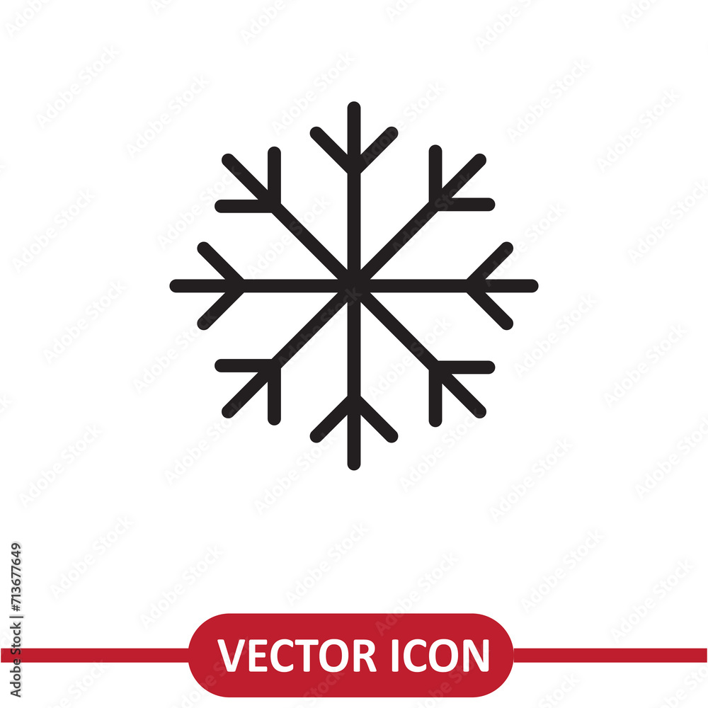 Snowflake vector icon , for web site and mobile app flat illustration on white background..eps Snowflake vector icon , for web site and mobile app flat illustration on white background..eps
