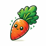 Cute carrot shaped vector cartoon illustration
