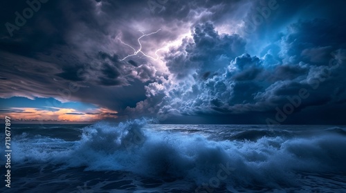 Approaching Storm Seen Over the Ocean
