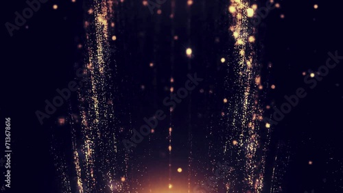 Golden Festive Lights: Energetic Celebration Background - 4K Stock Video for Vibrant Events and Special Occasions