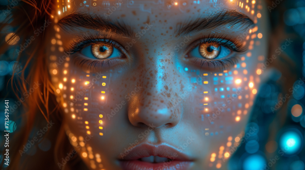 AI-Crafted Beauty: Woman's Face AI-Crafted Beauty: Woman's Face