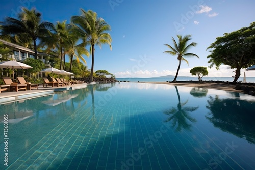 pool in the tropical resort © CREATIVE STOCK
