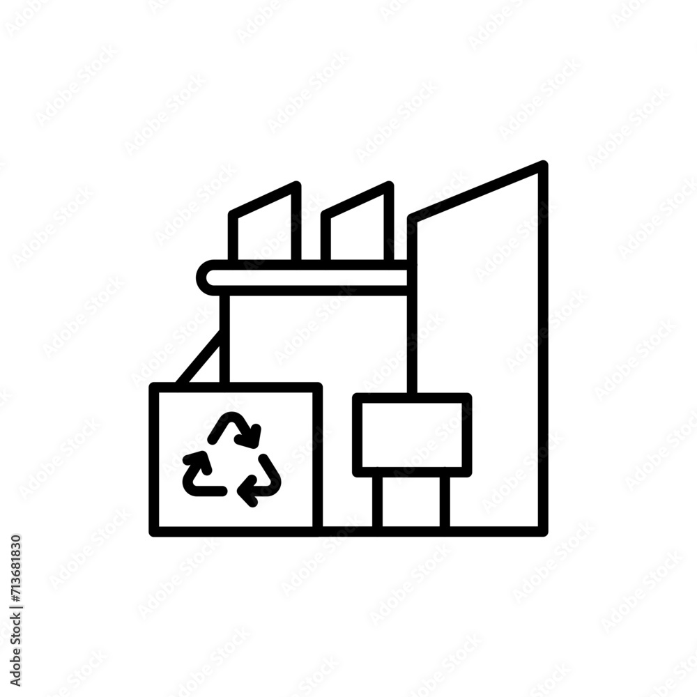 Recycle factory outline icons, minimalist vector illustration ,simple transparent graphic element .Isolated on white background Recycle factory outline icons, minimalist vector illustration ,simple transparent graphic element .Isolated on white background
